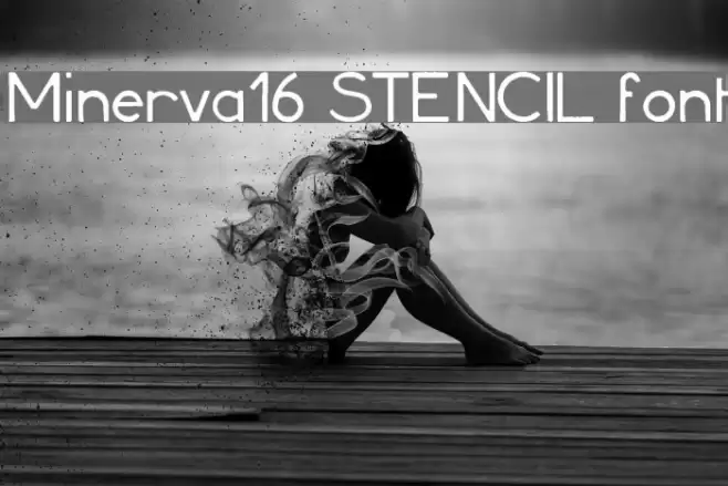 Minerva16 STENCIL font Font examples