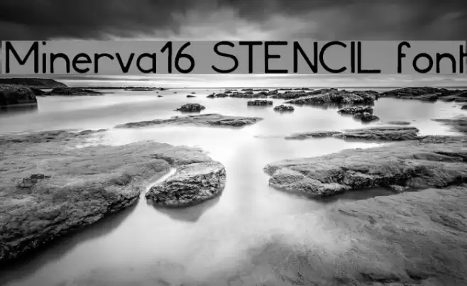 Minerva16 STENCIL font Font examples