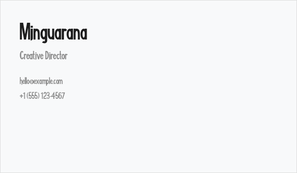Minguarana Business Card