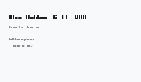 Mini Kaliber S TT -BRK- Business Card