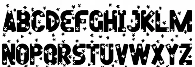 Mini Puzzle Demo Schriftart Groß