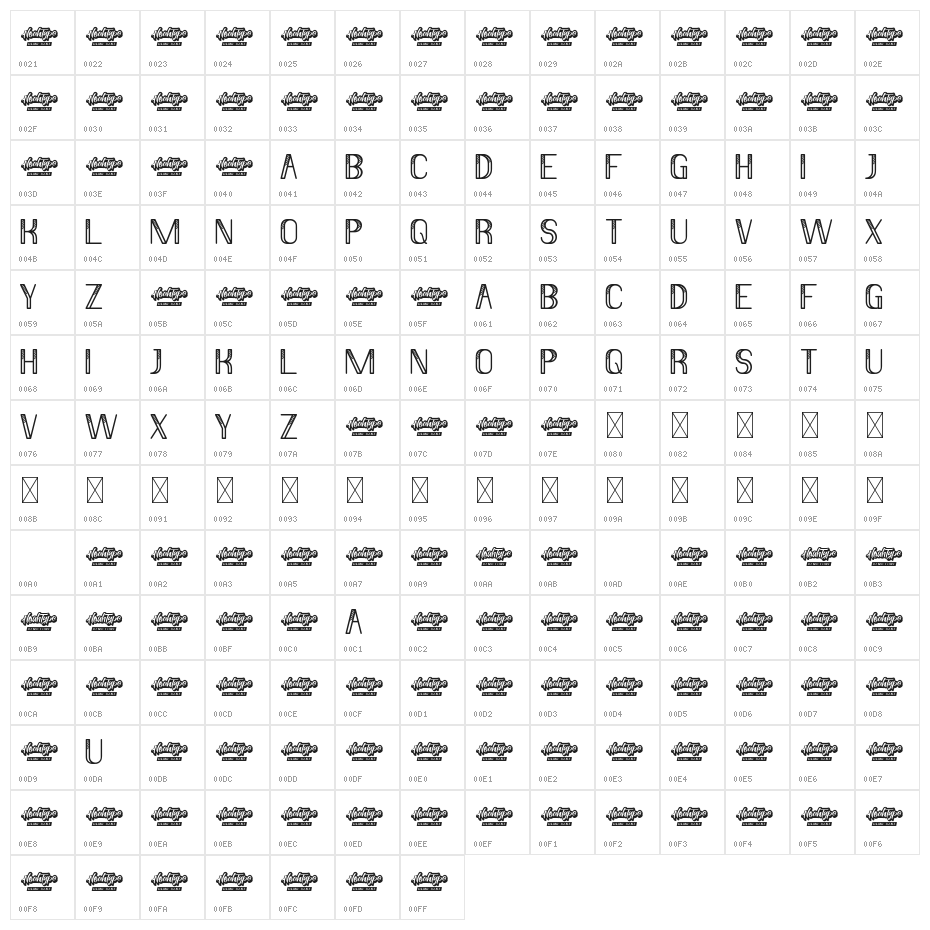 Mini Striped Demo Character Map