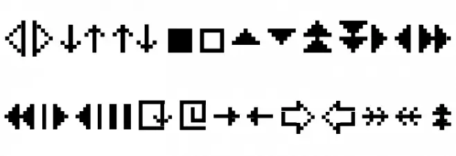MiniStrzalki Schriftart Groß