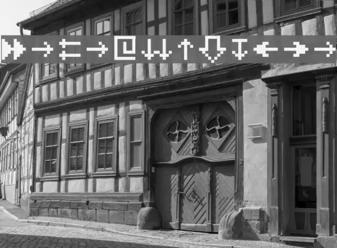 MiniStrzalki Font examples