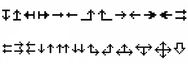 MiniStrzalki Font LOWERCASE
