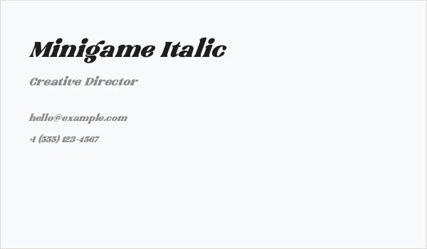 Minigame Italic Business Card