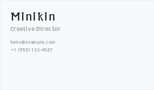Minikin Business Card