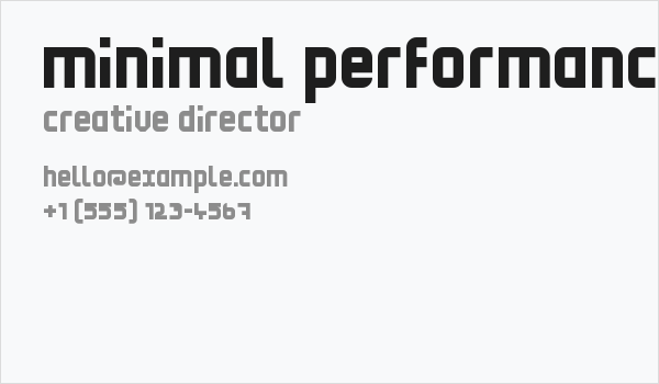 Minimal Performance Business Card
