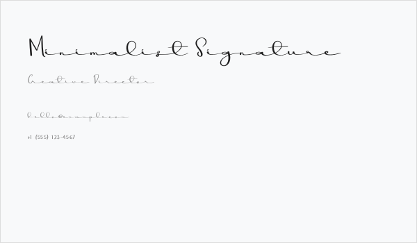 Minimalist Signature Business Card