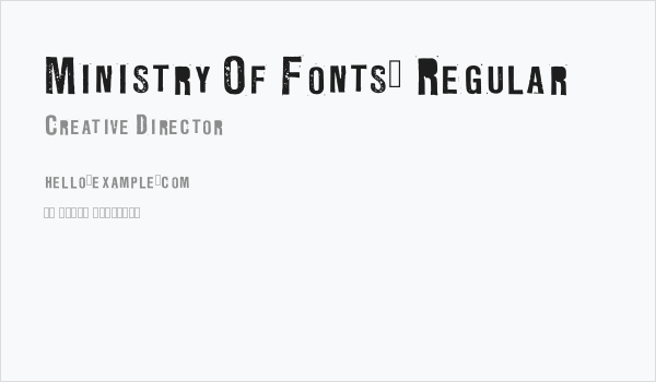 Ministry Of Fonts3 Regular Business Card