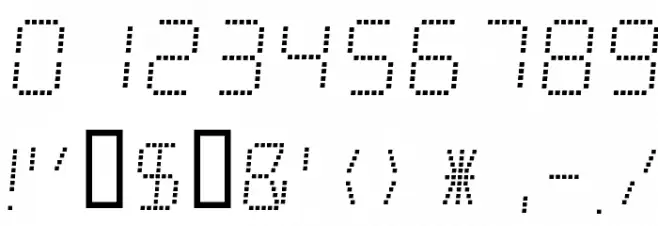 Minisystem Font OTHER CHARS