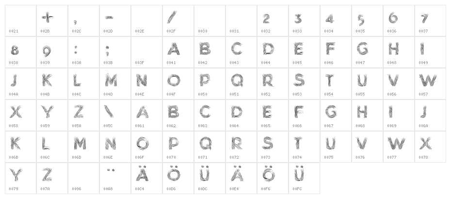 Mink Demo Bold Character Map