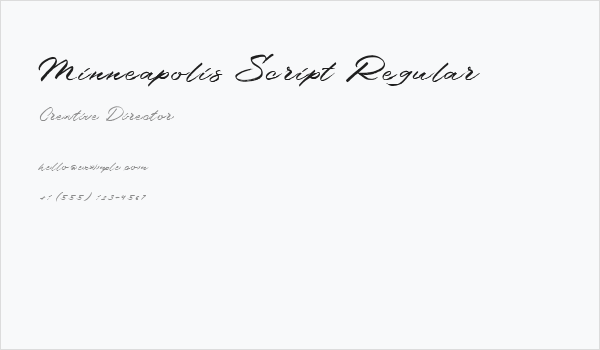 Minneapolis Script Regular Business Card