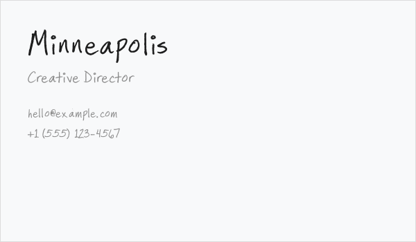 Minneapolis Business Card