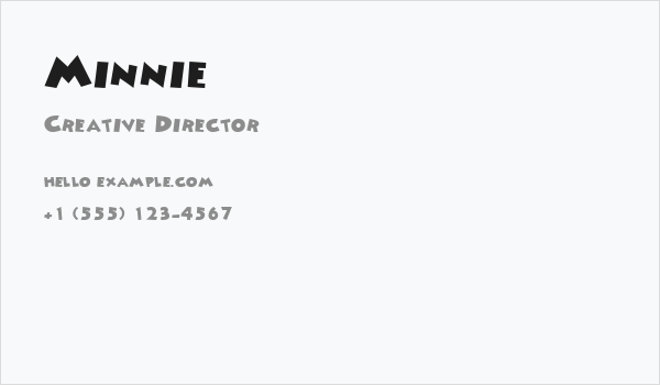 Minnie Business Card