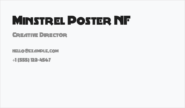 Minstrel Poster NF Business Card