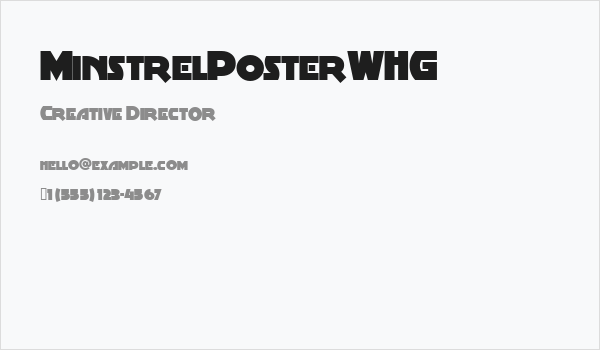 MinstrelPosterWHG Business Card