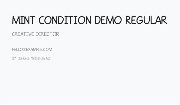 Mint Condition DEMO Regular Business Card