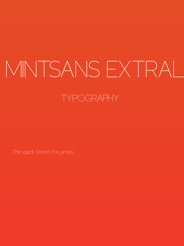 MintSans ExtraLight Poster