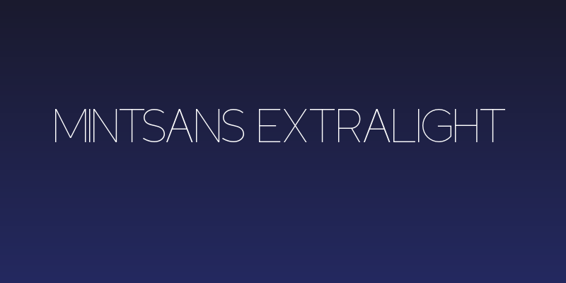 MintSans ExtraLight Social Header