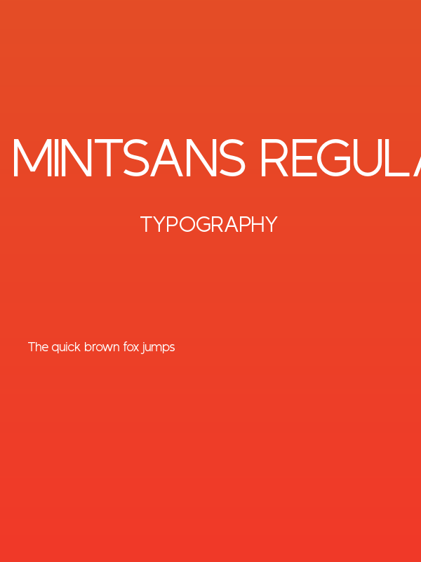 MintSans Regular Poster