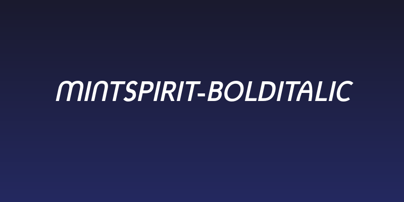 MintSpirit-BoldItalic Social Header