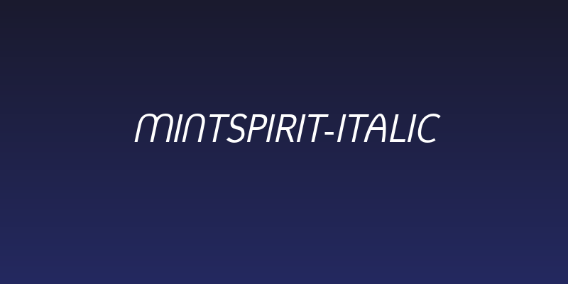 MintSpirit-Italic Social Header