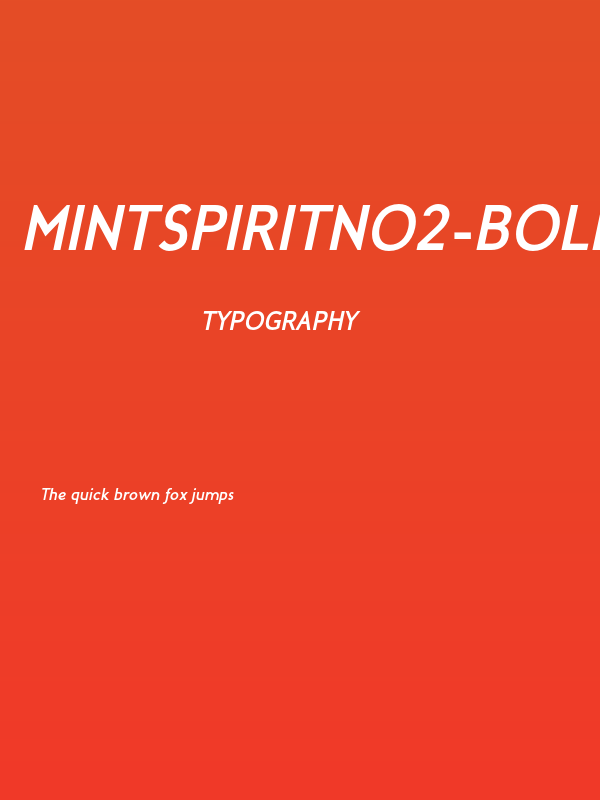 MintSpiritNo2-BoldItalic Poster