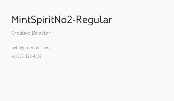 MintSpiritNo2-Regular Business Card