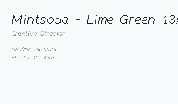 Mintsoda - Lime Green 13x16 Regular Business Card