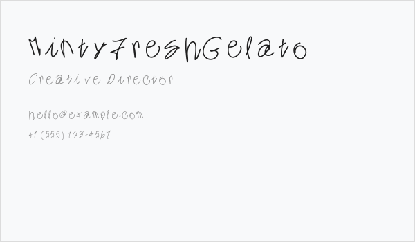 MintyFreshGelato Business Card