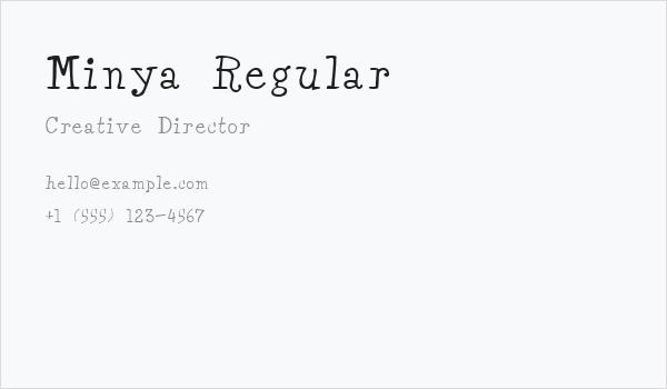 Minya Regular Business Card
