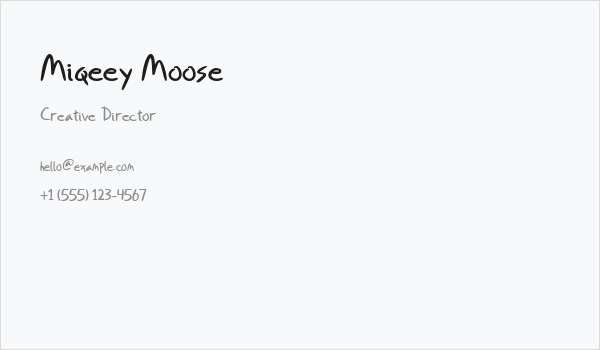 Miqeey Moose Business Card