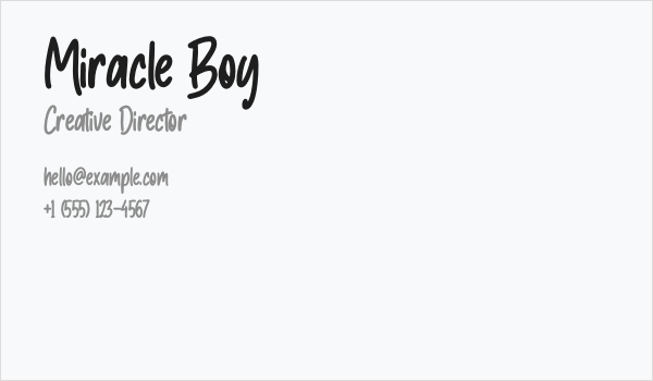 Miracle Boy Business Card