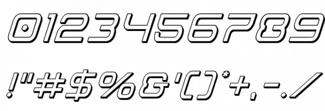 Miracle Mercury 3D Italic Font OTHER CHARS