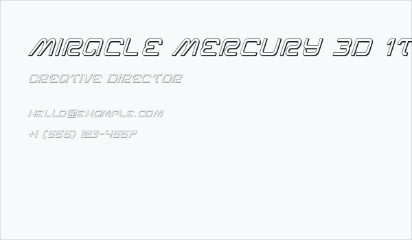 Miracle Mercury 3D Italic Business Card