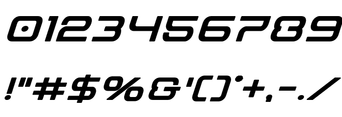 Miracle Mercury Bold Expanded Italic Font OTHER CHARS