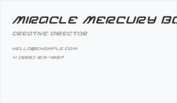 Miracle Mercury Bold Expanded Italic Business Card