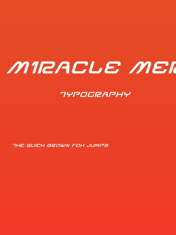 Miracle Mercury Bold Expanded Italic Poster