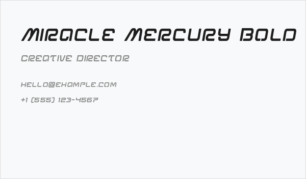 Miracle Mercury Bold Semi-Italic Business Card