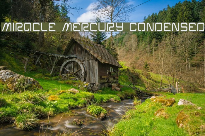 Miracle Mercury Condensed Font examples