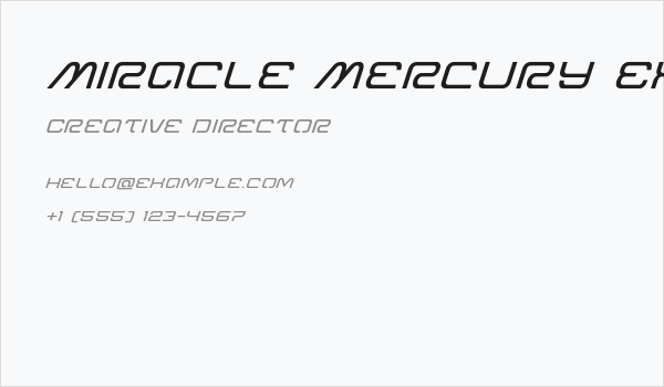 Miracle Mercury Expanded Italic Business Card