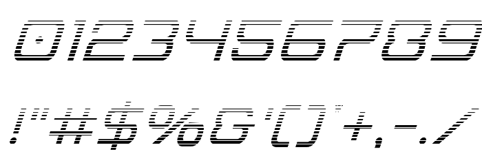 Miracle Mercury Gradient Italic Font OTHER CHARS