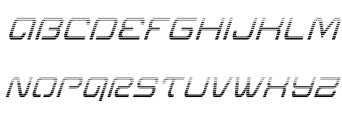 Miracle Mercury Gradient Italic Font LOWERCASE