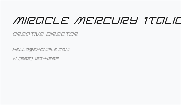 Miracle Mercury Italic Business Card