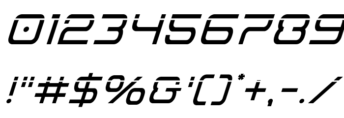 Miracle Mercury Laser Italic Font OTHER CHARS