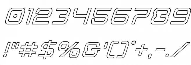 Miracle Mercury Outline Italic Font OTHER CHARS