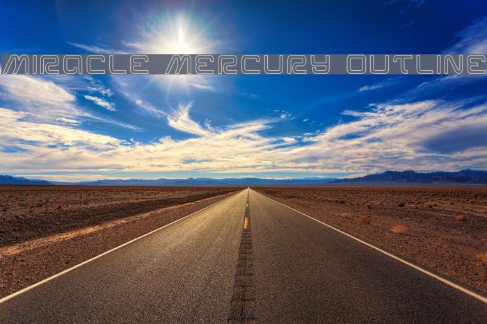 Miracle Mercury Outline Font examples