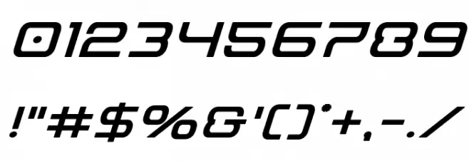 Miracle Mercury Semi-Bold Expanded Italic Font OTHER CHARS