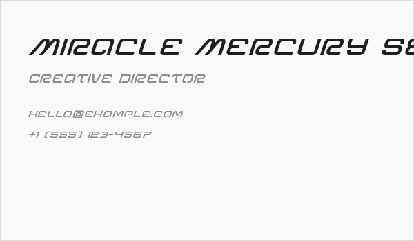 Miracle Mercury Semi-Bold Expanded Italic Business Card